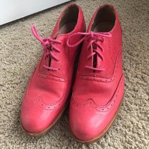 H by Hudson Pink Leather Wingtip shoes